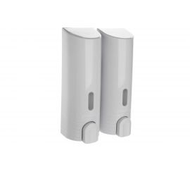 Настенный двойной дозатор для жидкого мыла, шампуня Аквалиния 2х380 мл B6695 