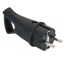 Угловая каучуковая вилка EKF с кольцом 230В 2P+PE 16A IP44 RPS-017-16-230-44 