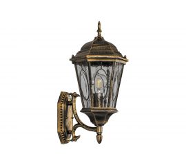 Садово-парковый светильник, шестигранный на стену вверх 60W E27 230V, черное золото Feron PL150 11319 