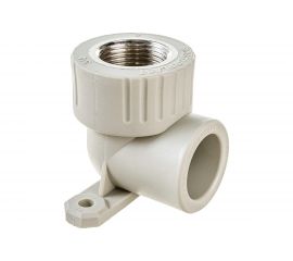 Угольник с креплением RTP PN25 комбинированный, внутренняя резьба D25х3/4 мм, серая 15919 