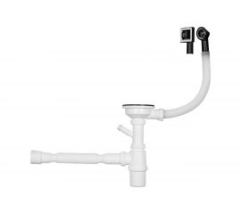 Сифон для кухонной мойки WISENT с одной чашей, с круглым и прямоугольным переливом WGER013 