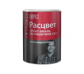 Грунт-эмаль по ржавчине Расцвет алкидная, черная, 0.9 кг 65186 