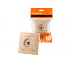 Телевизионная розетка TDM простая 0-2400МГц, мама, сосна Лама SQ1815-0317 