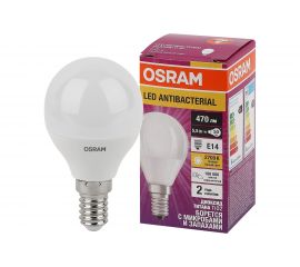 Светодиодная антибактериальная лампа Osram LC CLP40 5,5W/827 230V FR E14 10x1 4058075561571 