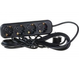 Бытовой удлинитель с заземлением Gigant ПВС 3х0,75 3500Вт 4 гнезда 5м 80015 PEC-005 