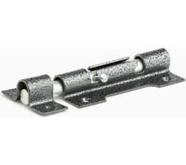 Накладной основной засов с круглым ригелем Делга (серебро; 150 мм) Д808 