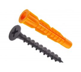 Набор для крепления ВИРТУОЗ дюбель 6х52Б U, саморез 3,5х55 крупная резьба, 10 шт. 36121 