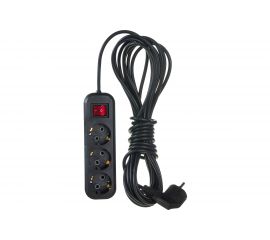 Бытовой удлинитель с заземлением Gigant ПВС 3х0,75 3500Вт 3 гнезда 7м с выключателем 80020 PEC-009 