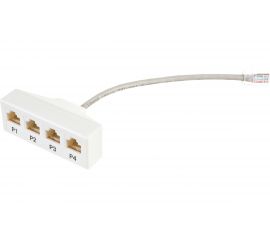 Разветвитель RJ-45 на 4 четырехпарных параллельных порта RJ-45 TWT-Y-1P4 