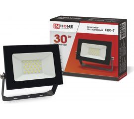Светодиодный прожектор IN HOME СДО-7 30Вт 230В 6500К IP65 черный 4690612034621 