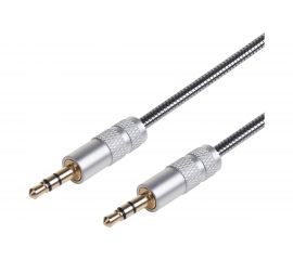 Кабель AUX аудио 3.5 мм REXANT в металлической оплетке 1 м 18-4091 