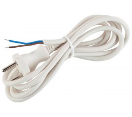 Сетевой шнур с вилкой ЭРА UX-2x0,75-5m-W 5м ПВС 2x0,75мм2 белый Б0048686 