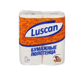 Бумажные полотенца Luscan 2 слоя, белые, 2 рулона по 12.5 метров 317393 