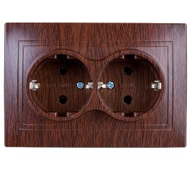 Розетка TDM двойная 2П+З 16А 250В "ЭКО" бук "Таймыр" SQ1814-0314 