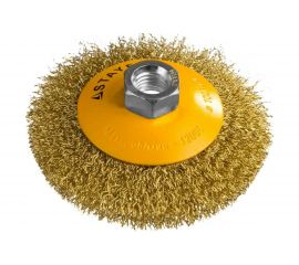 Щетка коническая PROFESSIONAL (100 мм; М14; витая стальная латунированная проволока 0.3 мм) для УШМ STAYER 35133-100 