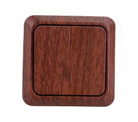 Двухклавишный выключатель Intro Quadro 2-104-10 10А-250В, IP20, открытая установка, венге, Б0053761 