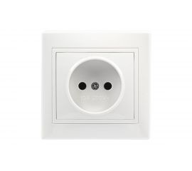 Розетка Smartbuy 1-местная без заземления 10А белая, керамика Венера SBE-01w-10-S1-N-c 