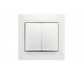 Выключатель Smartbuy 2-клавишный 10А белый Венера SBE-01w-10-SW2-0 