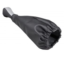 Ручка КПП кожа искусственная 2101-07 с чехлом черная с серебряной вставкой SKYWAY S06202027 