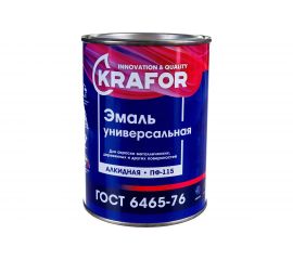 Универсальная эмаль Krafor ПФ-115 серая 0.8 кг 6 206150 
