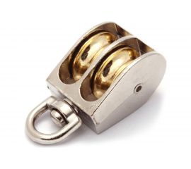 Двойной блок для троса Партнер металлический шкив, 30 мм 828169 