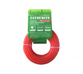 Леска для триммера нейлоновая FAVOURITE 2,4 мм, 15 м FBT 2.4star 