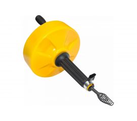Вертушка для удаления засоров в трубах (до Ф 50 мм, длиной до 7.6 метров, пластиковый барабан, с подключением для шуруповерта) КРОКОЧИСТ 51721-7-8 