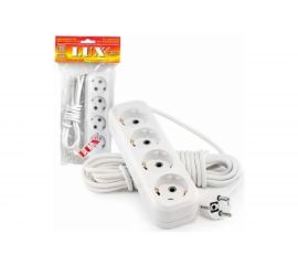 Четырехместный сетевой удлинитель с заземлением LUX У4-Е, 7м, 4606400414766 