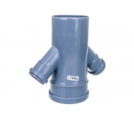 Канализационная одноплоскостная крестовина 110/50/50, 45 градусов, серый 11324 