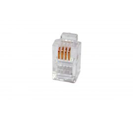Телефонный разъем Hyperline PLUG-4P4C-P-C2-100 RJ-11, 4P4C, 3 микродюйма, для телефонной трубки, 100 штук 49381 