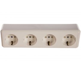 Розетка Кунцево-Электро ОПТИМА четырехместная, 16А РА 16-403 8023 