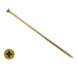 Саморез по дереву КРЕП-КОМП жёлтый цинк PH-2, 4,8х152, 1200 шт. ждп15248 