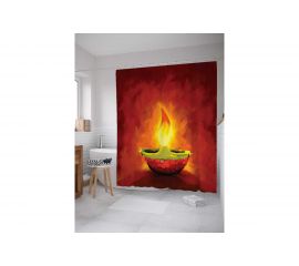 Штора (занавеска) для ванной JoyArty ""Празднование дивали"" из сатена, 180х200 см с крючками, sc_26653 