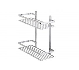 Полка в ванную TEKNO-TEL ES067 прямая, 2 яруса, 25х12х27, хром 00-00002385 