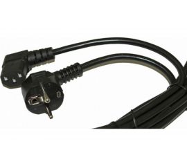 Кабель питания Hyperline PWC-IEC13A-SHM-3.0-BK компьютера Schuko+C13 угловая 3x1.0 432108 