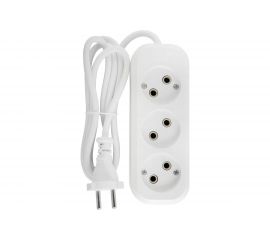 Бытовой удлинитель АБК-СИЛА 3 гнезда без заземления 1,5м ПВС 2х1 мм кв. 10А/220В/2200Вт 1шт 2200405 