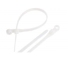 Нейлоновая неоткрывающаяся стяжка NIKOMAX 220х4,3мм, белая, уп-ка 100шт. NMC-CTN220-43-MT-WT-100 