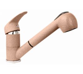 Смеситель для кухни GranFest GF с выдвижной лейкой, D-40 mm, светло-розовый 1774 