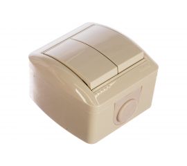 Двойной выключатель Lezard NATA кремовый 710-0300-101 