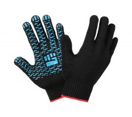 Трикотажные перчатки Фабрика перчаток, средние, с ПВХ, 10 класс, 4 нити, черные, р.М 4-10-СР-ЧЕР-(M) 