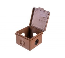 Распаячная коробка Урал ПАК для открытой проводки под темное дерево 65*65*50мм (квадратная), 4 входа КО-91018065-045 