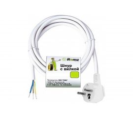 Шнур DORI ПВС 3х0,75 с вилкой 3,0 м белый 41658 