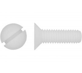 Винт с потайной головкой и прямым шлицем DINFIX DIN 963, полиамид (пластик), M4x10, 10 шт. 00-00001522 