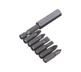 Набор бит (6 шт; 25 мм) с магнитным адаптером в пластиковом кейсе ЕРМАК 601-048 