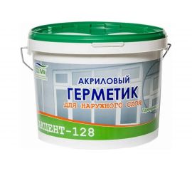 Паропроницаемый герметик Акцент 128 белый, ведро, 5л/7кг 00011127 