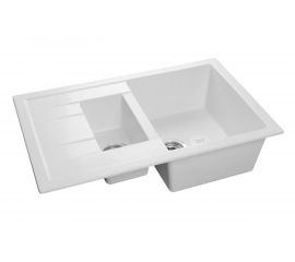 Мойка GRANFEST QUADRO GF-Q-775KL мрамор, 1.5 чаши с крылом, 765х495 мм, иней Q-775 KL иней 