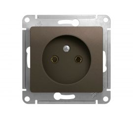 1-местный механизм розетки Schneider Electric скрытой проводки 1модуль Glossa 16А IP20 без заземления шоколад GSL000841 