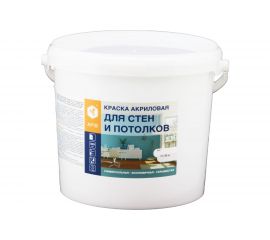 Акриловая краска для стен и потолков APIS белая ведро 8 кг 4665296515117 