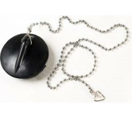 Пробка для ванной Аквалиния черная, с металлической цепочкой P03 