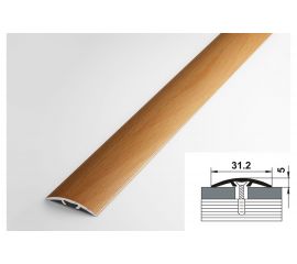 Порог прямой алюминиевый ЛУКА (31,2 мм, 1,8 м, декоративный, Бук) 00000001395 